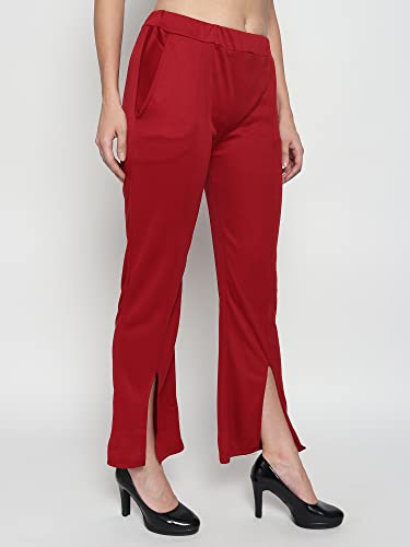 Image of dockstreet Women Polyester Stretchable Loose Fit Trousers