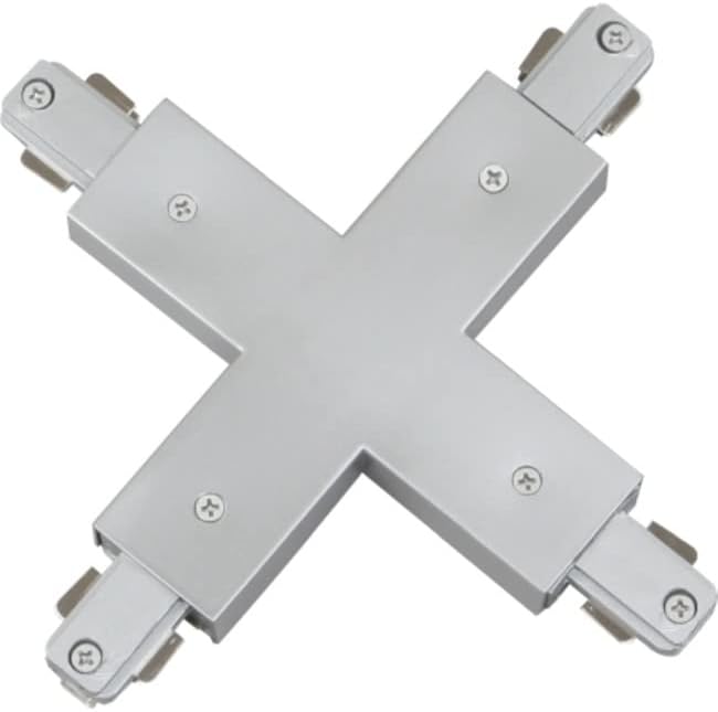 Volume Lighting V2758 X-Connector for 2 Circuit Line Voltage and Track Systems - Silver Gray