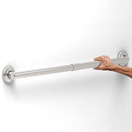 Safety+Beauty 1-1/4 X 32In Stainless Steel Bath Safety Grab Bar, Asymmetrical Design, Ada Compliant 500Lbs Support, Brushed Nickel, Assembly Needed #TOP3