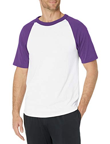 Augusta Sportswear Men's Medium Short Sleeve Baseball Jersey, White/Purple
