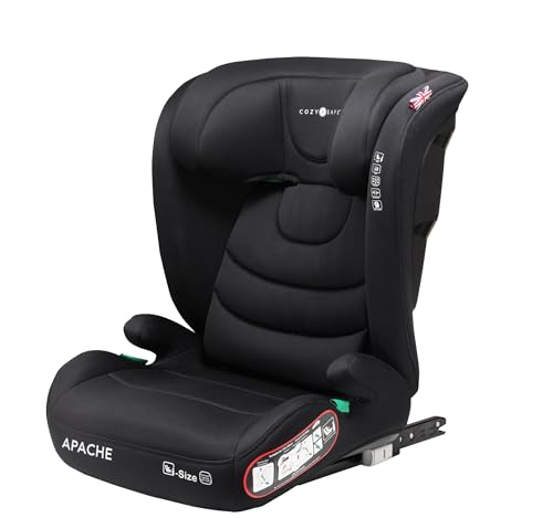 Cozy N Safe Apache i-Size High Back Booster Car Seat 100-150cm, ISOFix, Side Impact Protection, Adjustable Headrest, Group 2/3 Kids Car Seat (Onyx)