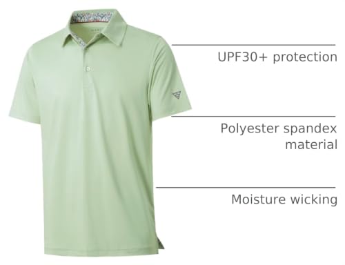 Image of Mens Polo Shirts Short and Long Sleeve Casual Solid Stylish Dry Fit Performance Designed Collared Golf Polo Shirts for Men