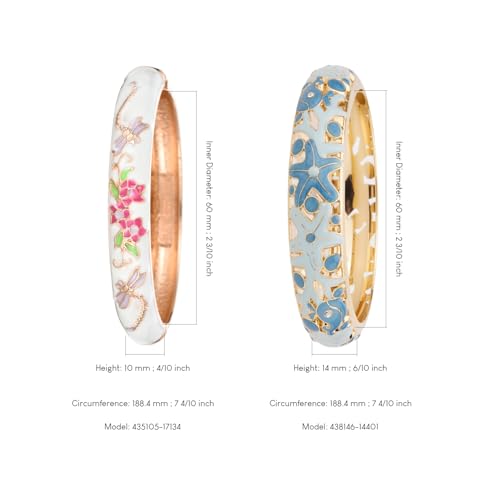 Image of UJOY Vintage Cloisonne Jewelry Handcrafted Bracelets Gorgeous Enameled Flower Plated Cuff Bangles Gifts 88A