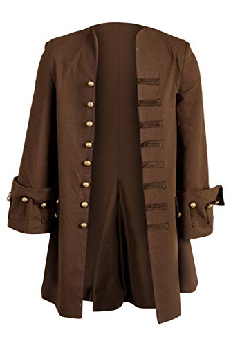 Lixinya Costume de pirate pour cosplay, manteau médiéval, Halloween, carnaval, homme, taille L