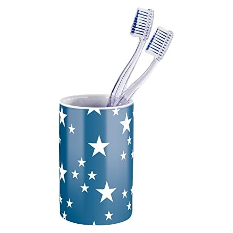 Wenko Stella Vaso para Cepillos de Dientes, Cerámica, Azul Cover