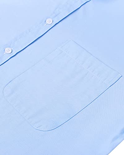 Image of Alimens & Gentle Mens Solid Oxford Shirt Long Sleeve Dress Shirt Work Casual Button Down Shirts with Pocket