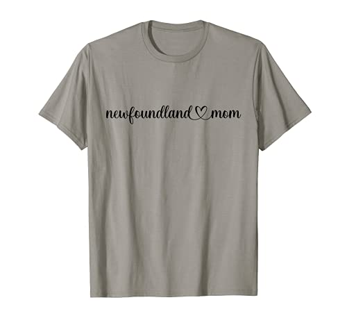 Dog Heart Love Newfoundland Mom T-Shirt, Grey