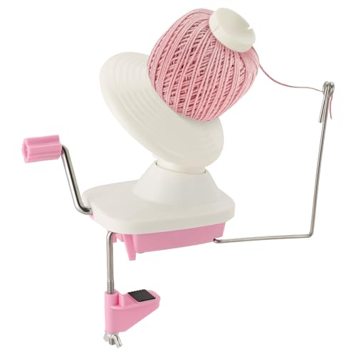 NATGAI Hand-Operated Yarn Ball Winder, Yarn Cake Winder, Needlecraft Yarn Ball Winder, Manual Wool Winder Holder for Swift Yarn Fiber String Ball (Pink)