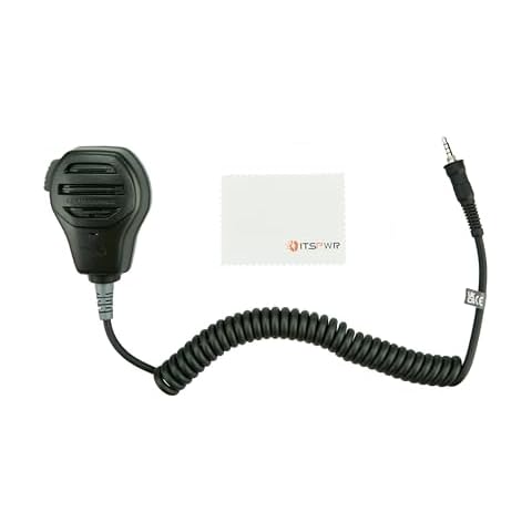 ITSPWR Bundle Containing: Standard Horizon MH-73A4B Submersible Speaker Microphone, Built-in Rotating Clip, Broad Compatibility Cleaning Cloth Cover