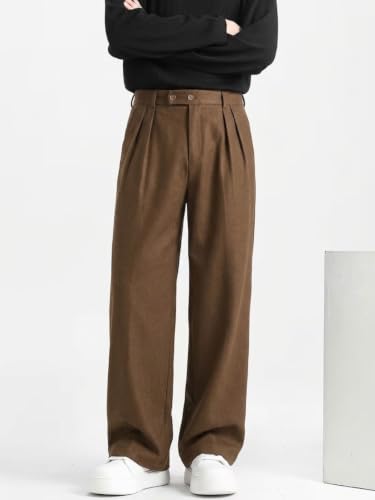 Image of Linen Pants for man | Relaxed Fit Korean Pants | Gurkha Trouser | Lower for Men | Elastic Waist Bottom wear | Straight Fit Casual Trousers | Formal Pant for Office & Wedding