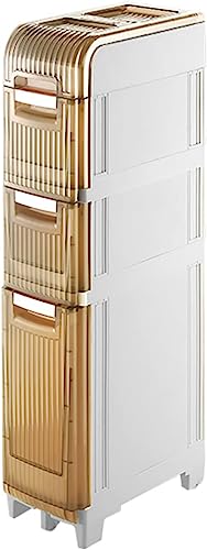 Gabinete de piso de baño de 3/4/5 niveles, carrito de almacenamiento delgado con ruedas, accesorios de almacenamiento, armario de pie para baño, gabinete de almacenamiento de papel higiénico