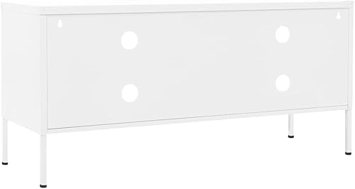 Miniatura 5 de GOLINPEILO Armario de almacenamiento de TV de acero con 2 puertas y un estante en el interior, consola multimedia de metal centro de entretenimiento