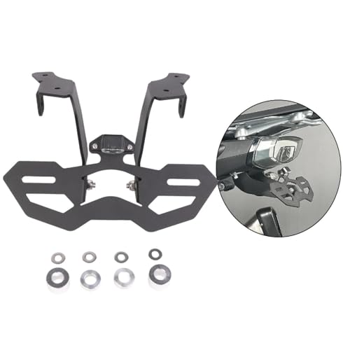 Soporte de matrícula de motocicleta ajustable y compacto de aluminio 6