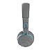 JLab Studio Bluetooth Wireless On-Ear Headphones, 30+ Hour Bluetooth 5 Playtime, EQ3 Sound, Ultra-Plush Faux Leather & Cloud Foam Cushions, Track and Volume Controls, Gray/Blue