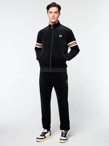 Sergio Tacchini Men's Ostuni Velour Track Jacket- Black Beauty2