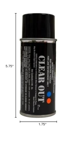 Aerko International Clear Out 6 oz OC/CS Gas Tear Gas Self Defense Spray - 15ft Range