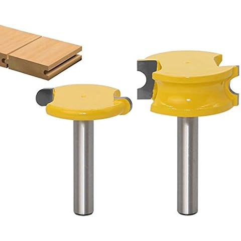 Baorder 2pcs 8mm Shank Canoe Flute and Bead Router Bit Set Wood Tenon Milling Cutter Bits Tools Cover