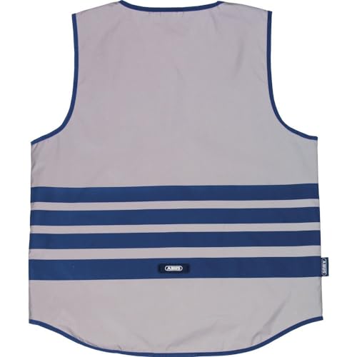 ABUS Lumino Urban Vest - Fully Reflective Safety Vest for Better Visibility at Night - for Adults - with Zip, Silver, XX-Large