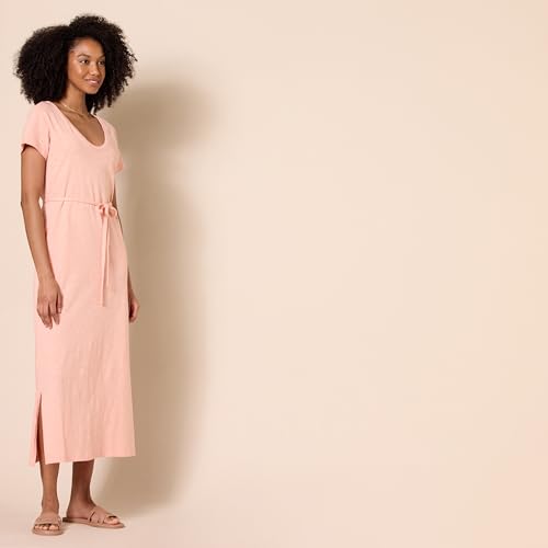 Amazon Essentials Women's Short Sleeve Belted Midi T-Shirt Dress2