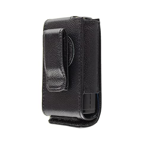 caseroxx Echtleder Insulinpumpen Tasche kompatibel mit Medtronic Minimed 630G - 670G / 780G Insulinpumpen, Gürtelclip Schutz-Holster in schwarz