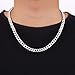 Fiusem 8mm Silver Tone Cuban Link Chain for Men, Mens Chain Necklaces, Stainless Steel Chain Necklaces for Men Women, Mens Necklace 20 Inch