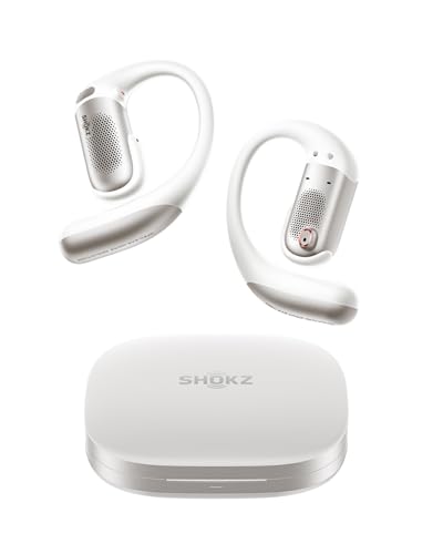 Image of SHOKZ OpenFit Pro Open-Ear True Wireless Earbuds with Open-Ear Noise Reduction, Optimised for Dolby Atmos, Deep Bass, 50H Playtime, AI-Powered Clear Calls for Work, Sport, Bluetooth 6.1, IP55, White