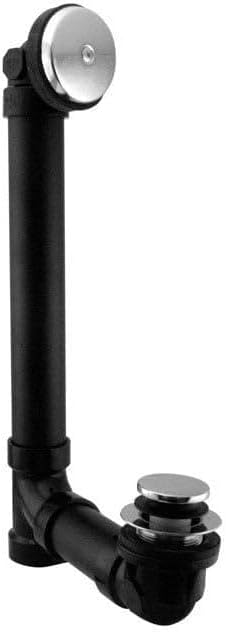 212 Main 1.5 in. Schedule 40 ABS Tip Toe Bath Waste with 1 Hole Faceplate in Powder Coat Flat Black