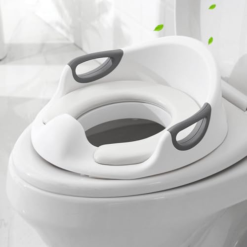 ZUSUZU Adaptador WC Niños,Reductor WC Niños para Niños y Niñas,Asiento de Inodoro para Niños con Asas y Respaldo,Antideslizante Universal,para Niños de 1 a 7 Años,para Tipo V, U u O