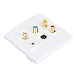 Generic AVウォールプレート TV9.5 3ポート – 3.5mm F型対応 プラグアンドプレイ コンパクト設計 家庭用エンタメ機器接続