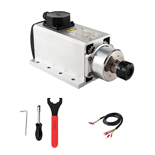 CNC Spindle CNC Motor 220V 4KW 4000W Square Air Cooled Spindle Motor 4 ceramic Bearings ER25 18000RPM 300HZ for CNC Router Machine