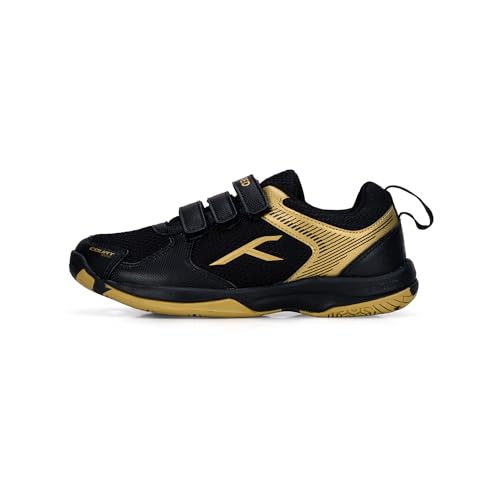 HUNDRED Homme Court Star Chaussure de Badminton, Black/Gold, 39 EU