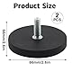 2 Stück Neodym Magnete Gummiert, Ø 66mm Gummi Runde Magnete, Flachgreifer Magnet, Scheibe Topfmagnet Mit M8 Außengewinde, 30kgs Tragkraft, für Lichtleisten, Gummi Runde Magnete mit Gewinde