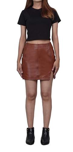 Decrum Real Leather Skirts for Women - Trendy Casual Womens Leather Skirt Fashionable2