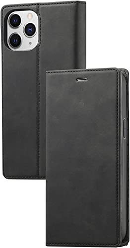 Étui en cuir véritable pour iPhone 13 avec porte-cartes noir GUMMMY
