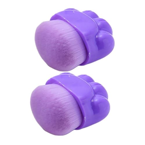EXQUIMEUBLE 2 Piezas Brocha Para Base De Garra De Gato Portátil Gatito Pincel Polvo Pata Diseño Cepillos De Base Brocha De Maquillaje Brocha Pequeña Para Corrector Violet Fibra Artificial