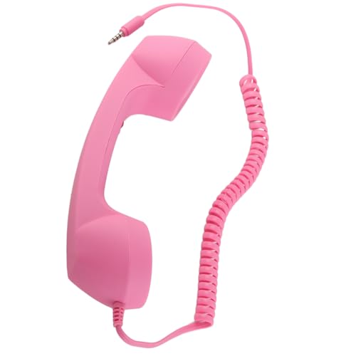 ZASCHMOY Auricular Telefónico Retro Antirradiación, Compatible con Conector de 3,5 Mm, Diseñado para Teléfonos Inteligentes, Llamadas Claras y con Diseño de Cable retráctil. (Pink)