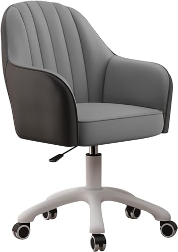 Chaise de bureau ergonomique confortable à assise pivotante et dossier en cuir