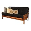 Kodiak furniture 75 traditional full size suede fabric futon mattress with coil hinged innerspring unit foam construction tufted cover in black finish frame not included  urban country home decor