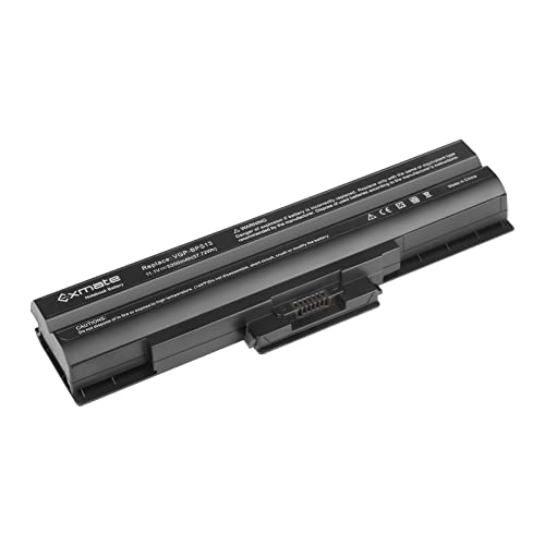 Exmate 11.1V 5200mAh Batterie VGP-BPS13 VGP-BPS13/S VGP-BPS13/B VGP-BPS13/Q VGP-BPL13 VGP-BPS21 VGP-BPS21A VGP-BPS21B pour Sony VAIO VGN-FW SR AW BZ CS NS NW...