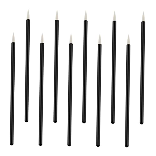 CTIRCHIU 100個使い捨てアイライナーブラシ プラスチックハンドル ナイロン コスメ用 ブラシ アイメイクツール ホワイト 自宅やプロ向け メイクアプリケーター