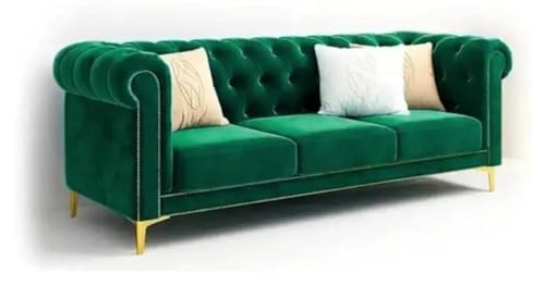 Image of Royale Hand Tufted Five (3+1+1) Seater Elegant Wooden Base Sofa in Wide Extravagant Fabric, Gives Luxurious Look for Home /Living Room /Office /Guest Room /Hotels