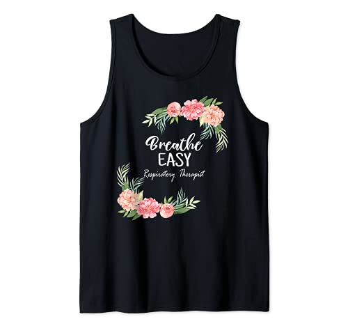 Respiratory Therapist Design Cute Floral Breathe Easy RT Camiseta sin Mangas