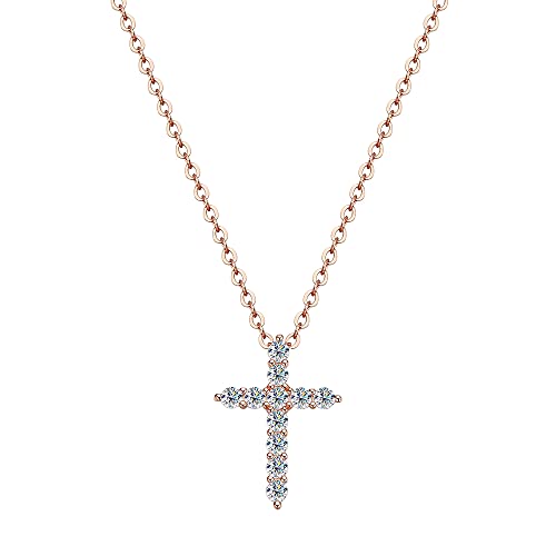 Collier croix moissanite argent anti allergie éclat durable couleur D