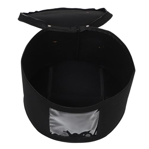 Cabilock Round Hat Box for Women Spacious Storage Organizer with Lid Foldable Travel Case for Hats Baseball Caps Multi-purpose Decorative Container