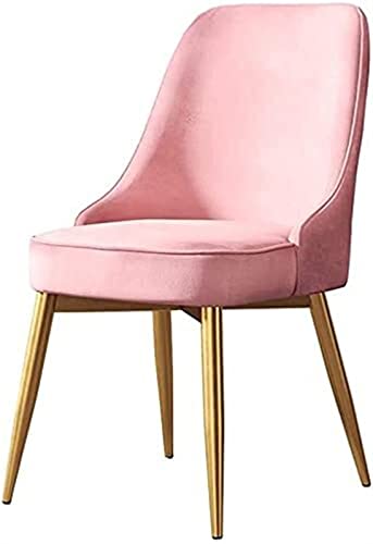 SJIALEN 1 Pcs Modern Retro Lounge Chairs, for Living Room Kitchen Office Dining Chairs Velvet Seat High Back Design Living Room Chair Kitchen Chair (Color : Pink, Size : 50x52x85cm)