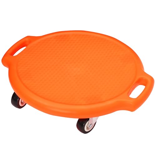 Tabla Equilibrio Niños Balance Board con Asas y Ruedas Silenciosa Plástico Patinete Sentado Infantil Equipamiento Deportivo Sensorial Interior y Exterior Juguete Educativo Apto para Autismo(naranja)