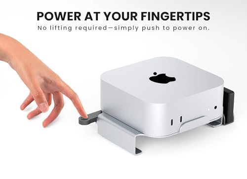 Image of CHEVIK 2026 Upgraded MiniMount Steel Stand for Mac mini M4 & M4 Pro with Power Button Extension, Improved Cooling Desktop Mount & Hard Disk Organizer Attachment