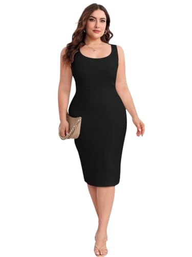 Image of KOTTY Women's Flowy Midi Round Neck Plus Size Dress