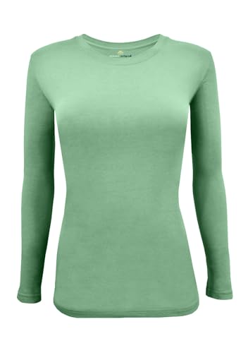 Image of Natural Uniforms Women's Long Sleeve Underscrub T-Shirt - Cotton Blend Scrub Base Layer for Nurses & Medical Professionals