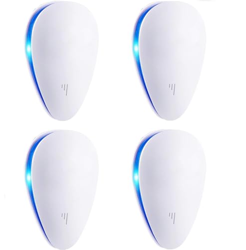 JAR HEADS Ultrasonic Pest Repeller(4 Pack), Electronic Mouse Repeller Plug in Bug Repellent for Control Mice, Mosquitoes, Spiders, Cockroaches, Ants, Bugs, Fleas, Harmless to Pets and Human